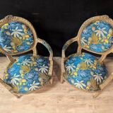 Pair of Louis XVI style armchairs