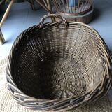 Large wicker basket with handle