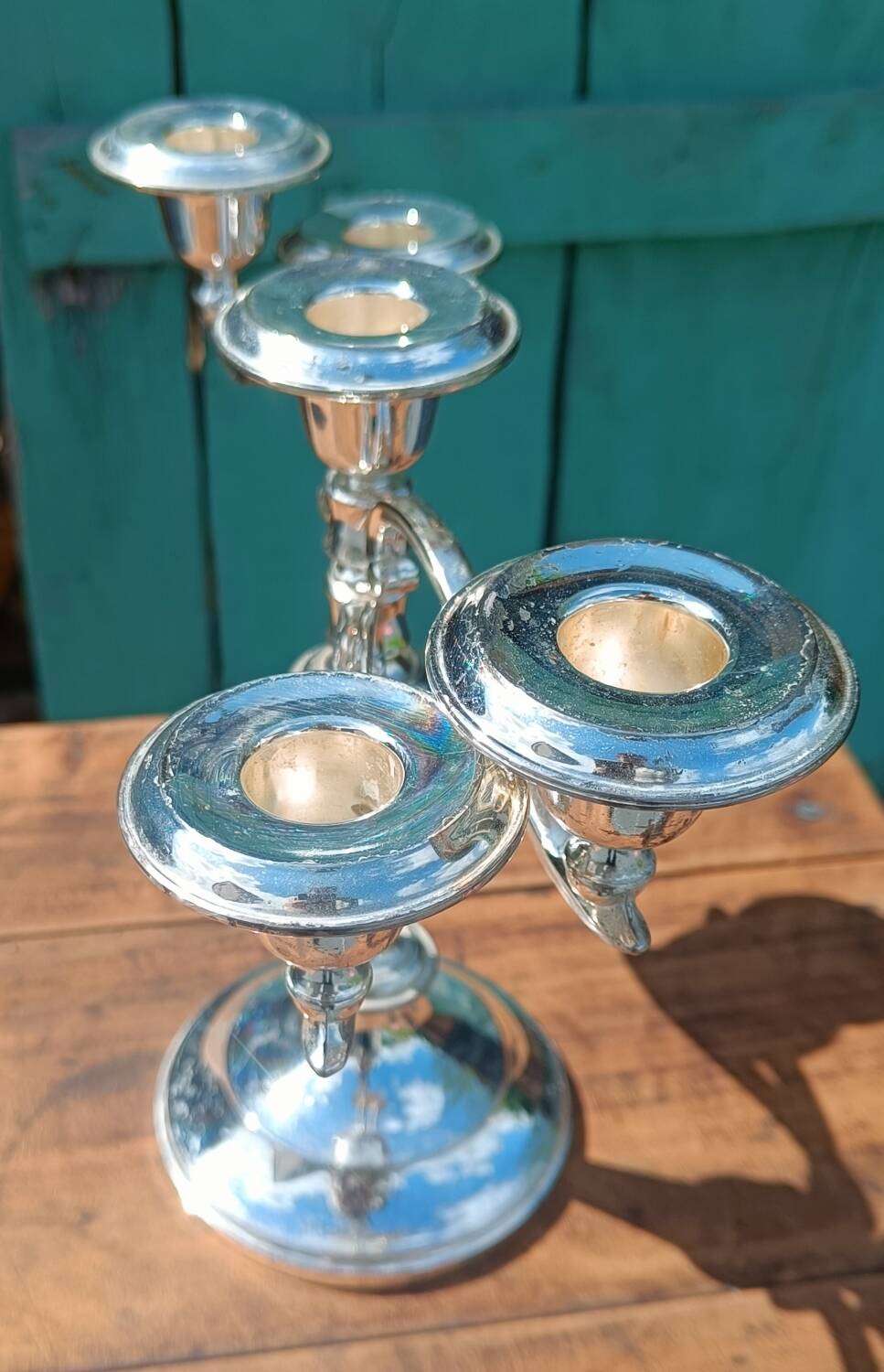 English silver candelabra candlestick
