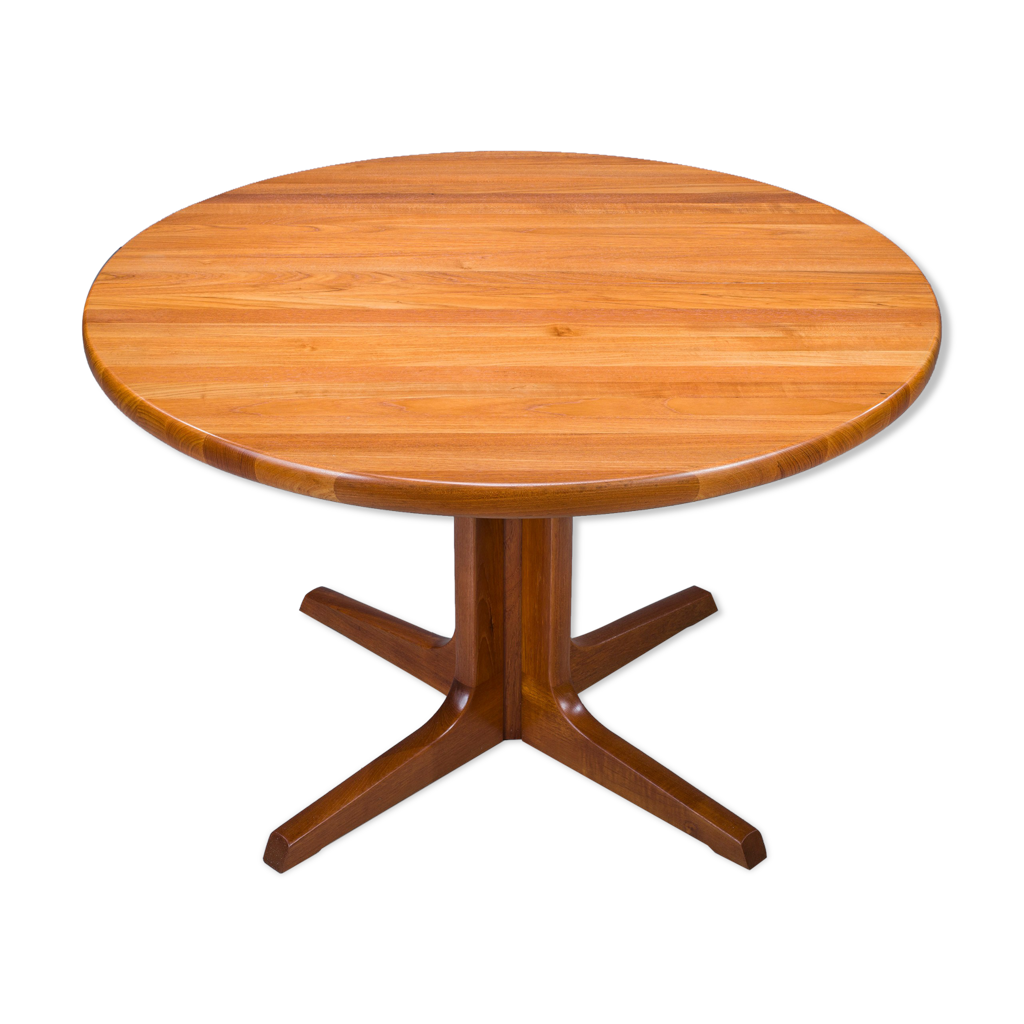 Mid-century Teak Round Dining Table from Gudme Møbelfabrik Selency