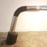 Vintage Italian Targetti Sankey 'Elbow' series Desk Lamp, Chrome and Flexible with metal foot, 1970s