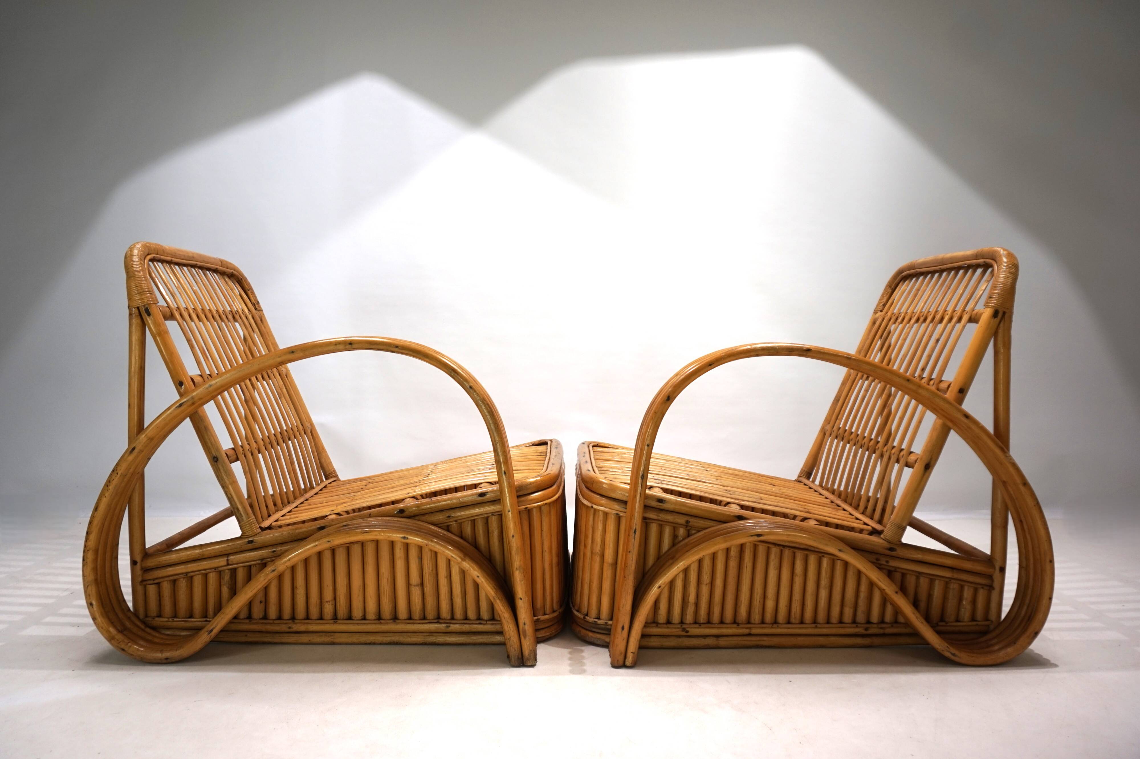 Canapé deux places en rotin design Paul Frankl, 1940