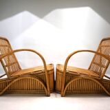 Paul Frankl Design Rattan Two-Seater Sofa, 1940