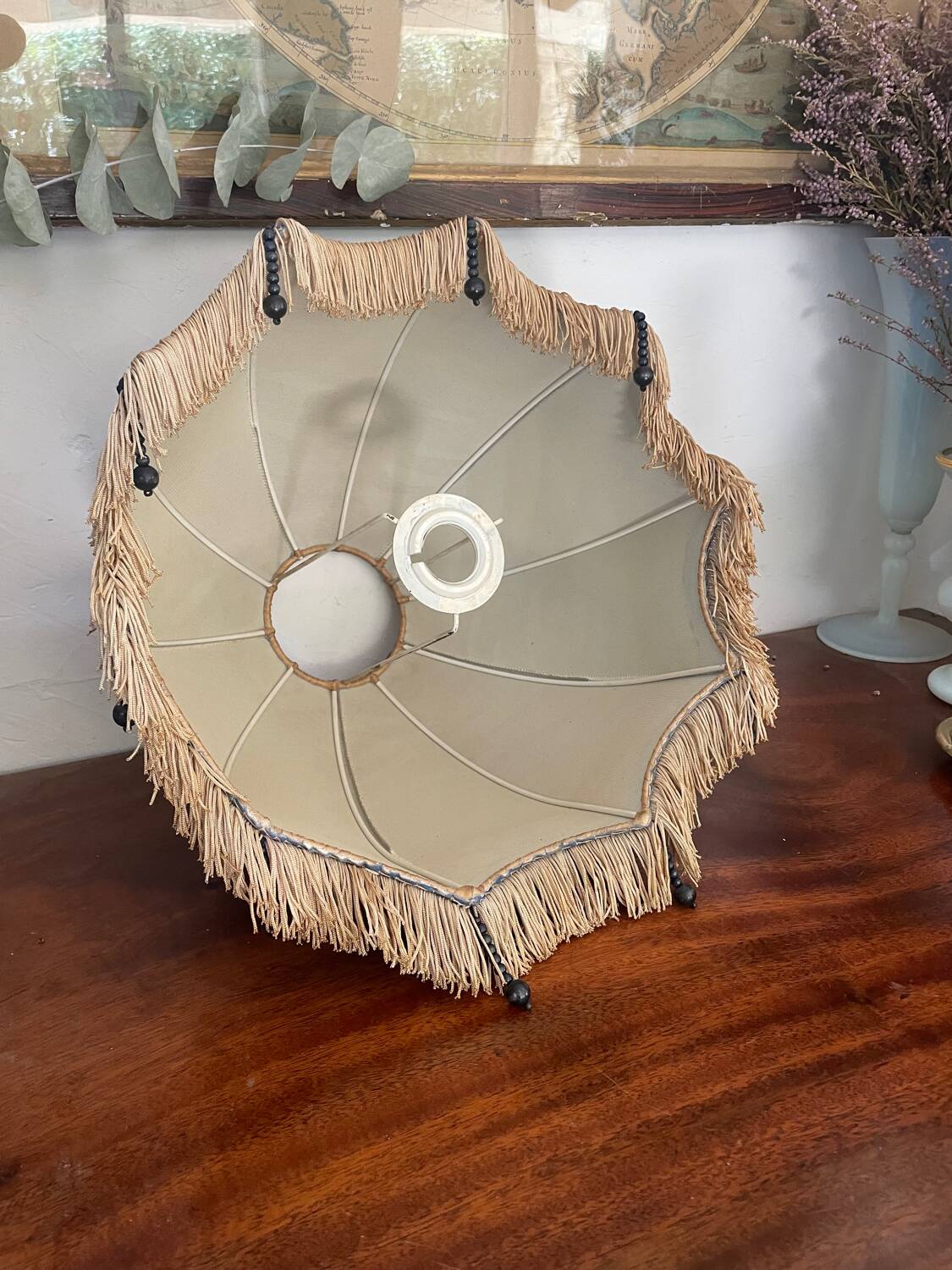 Vintage fringed lampshade 27cm