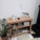 Console, open buffet, old wooden library.