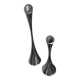 Pair of designer candle holders in stainless steel