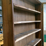 Ancient 19th oak wall showcase