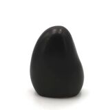 Free-form black signed candle holder, 1960s