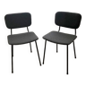 Duo de chaises tapissées en tissu pur laine (airborne carolina)