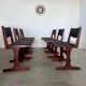 Set of 6 old Scandinavian chairs from the 60s, vintage teak
