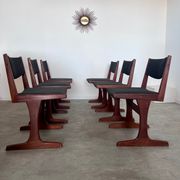 Set of 6 old Scandinavian chairs from the 60s, vintage teak