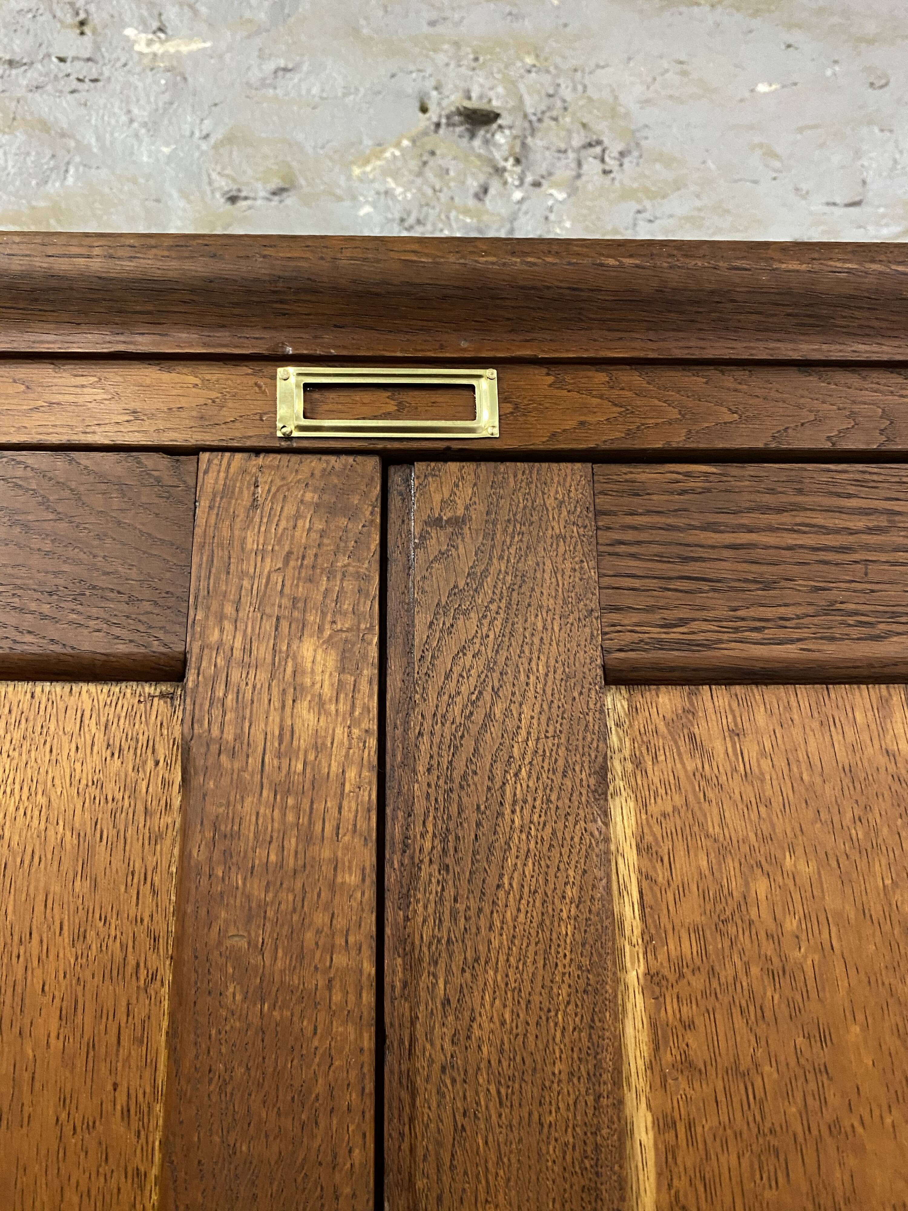 Vintage Parisian solid oak cabinet