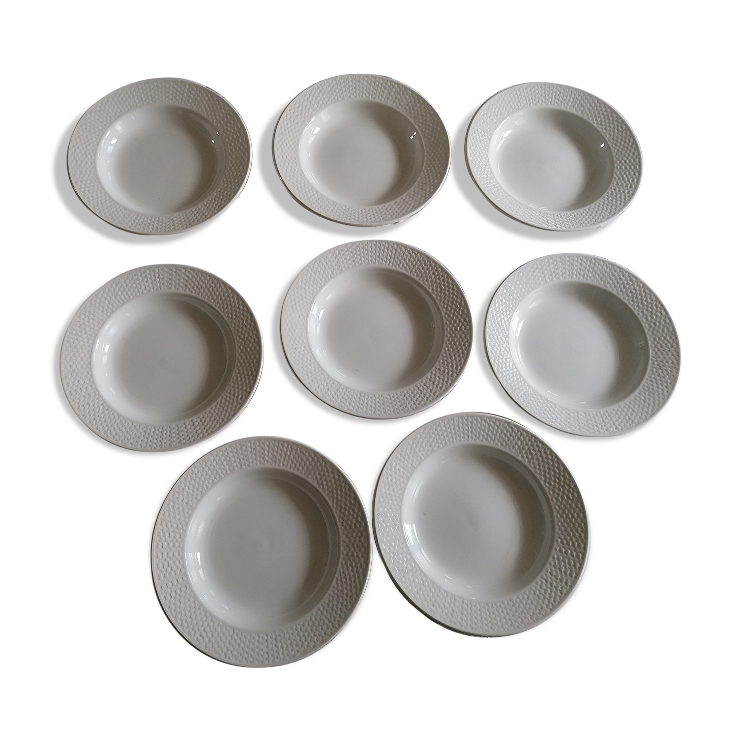 Set of 8 hollow earthenware plates Digoin Sarreguemines