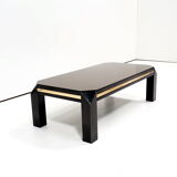 Table basse Belgo Chrome avec bande dorée 23KT