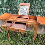 Louis XV style dressing table in veneer wood and marquetry