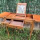 Louis XV style dressing table in veneer wood and marquetry