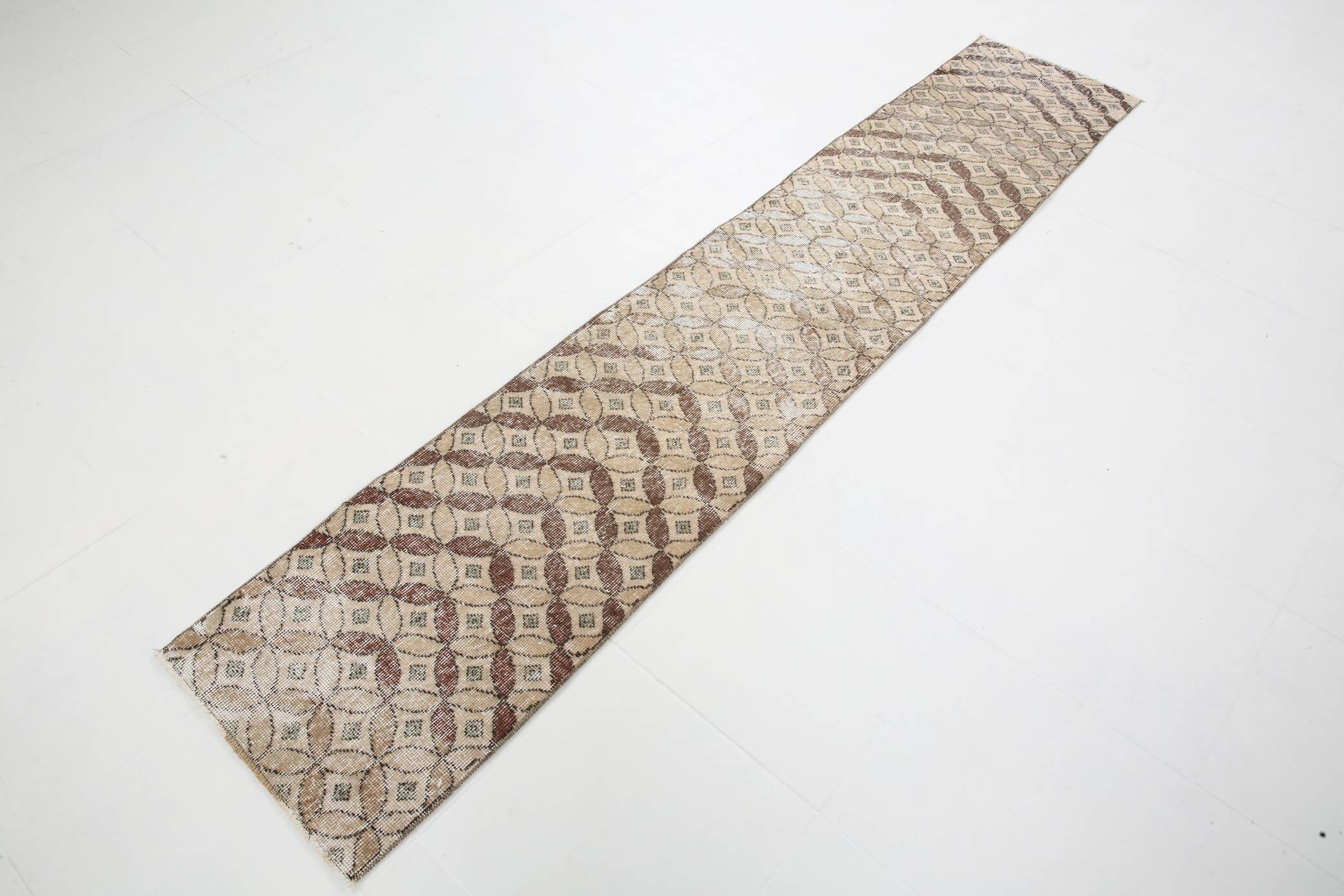 2x9 Soft Pastel Beige Turkish Runner Rug, 54x276Cm FREE SHIPPING