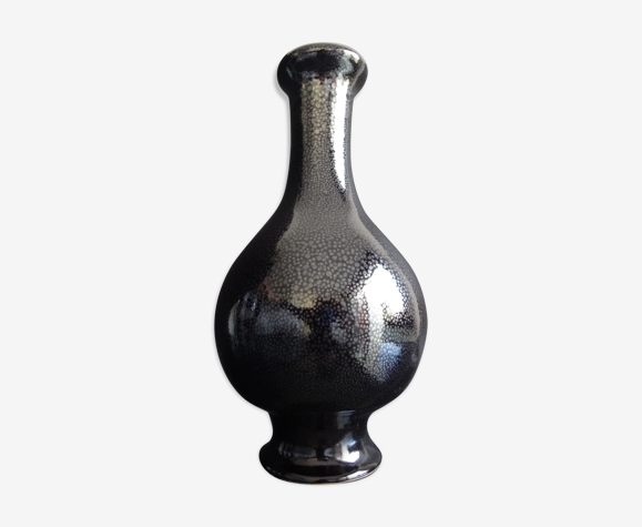 Vase balustre chinois céramique 32cm goutte d'huile Chine | Selency
