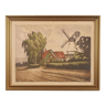 Painting "The Windmill”, Scandinavian design, 1970s