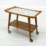Chariot de bar et table en opale, Allemagne, années 1970.