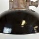 Black enamel and cast iron industrial cage pendant light, 1950s