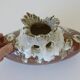 Vintage Brown Bud Fat Lava Ceramic Flower Art Vase Handmade Home Decor 1970