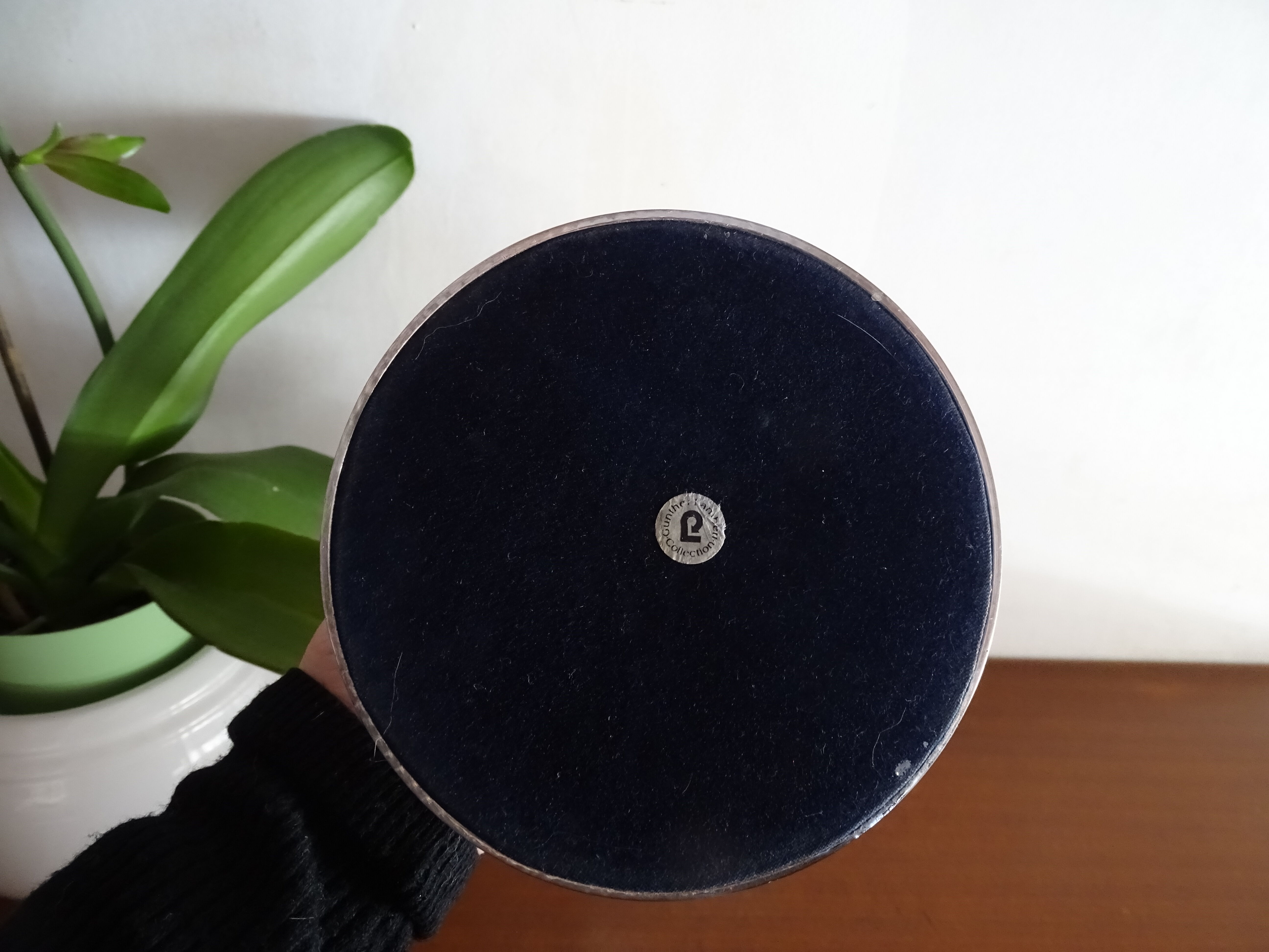 Vintage silver metal candle holder 32.5 cm