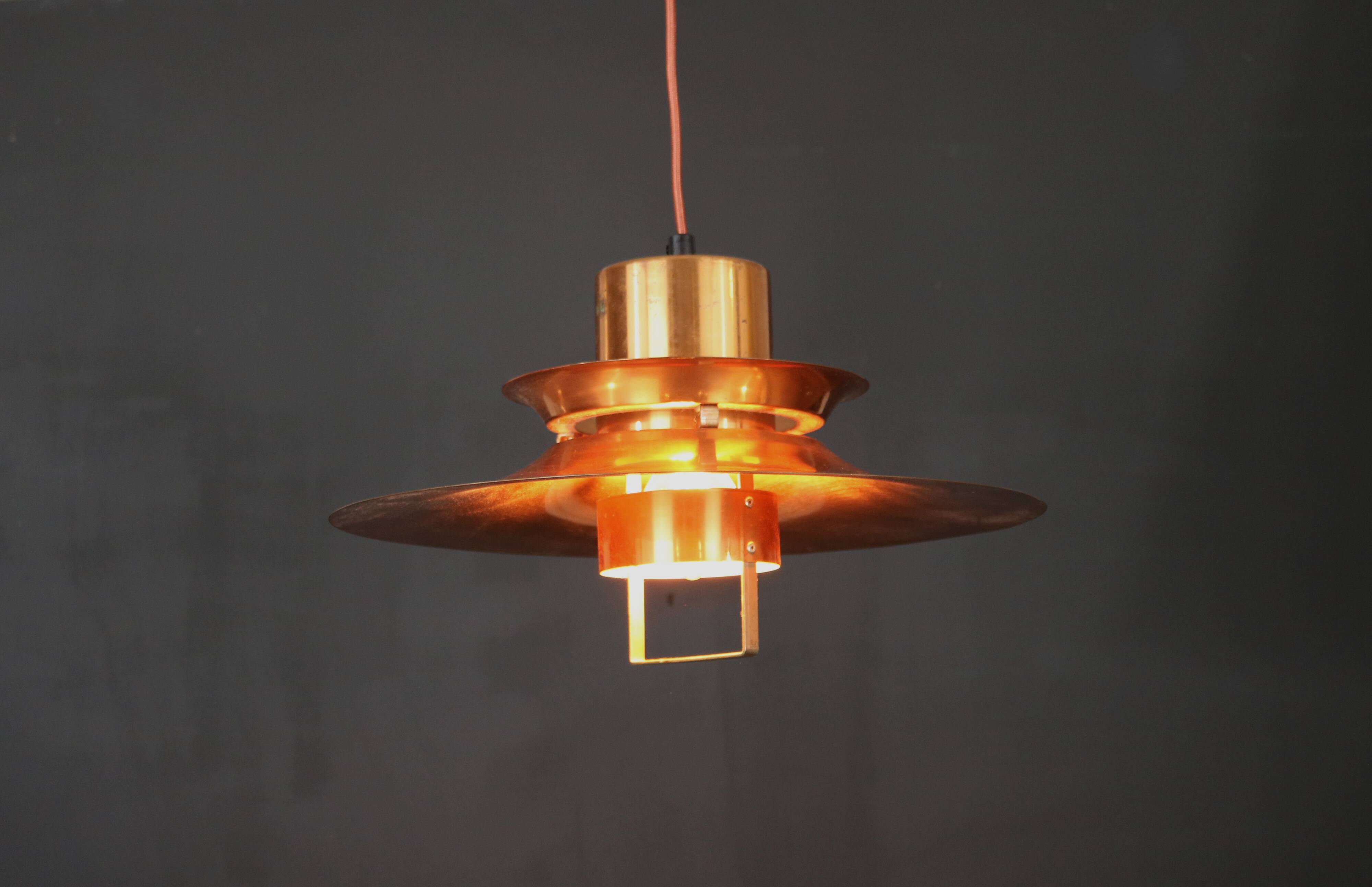 Scandinavian midcentury Design Lamp by Vitrika | solid copper black style | 1960s | Scandinavian