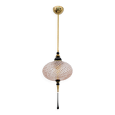 Blown Murano Glass and Brass Pendant Lamp