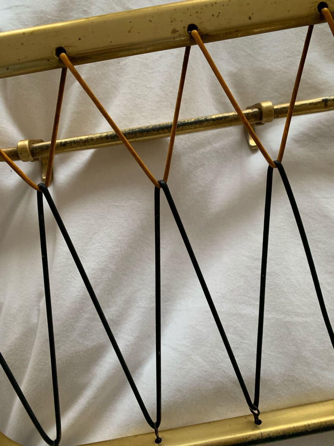 Vintage wall coat rack in gilded metal