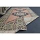 Vintage Turkish Oushak handmade wool cotton brown runner rug 143x347