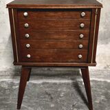 Empty silverware cabinet / vintage cutlery cabinet on tapered legs – year