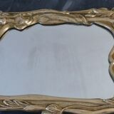 Table mirror Art Nouveau style in solid bronze 20x26cm
