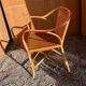 Vintage rattan and wicker armchair 1950/60