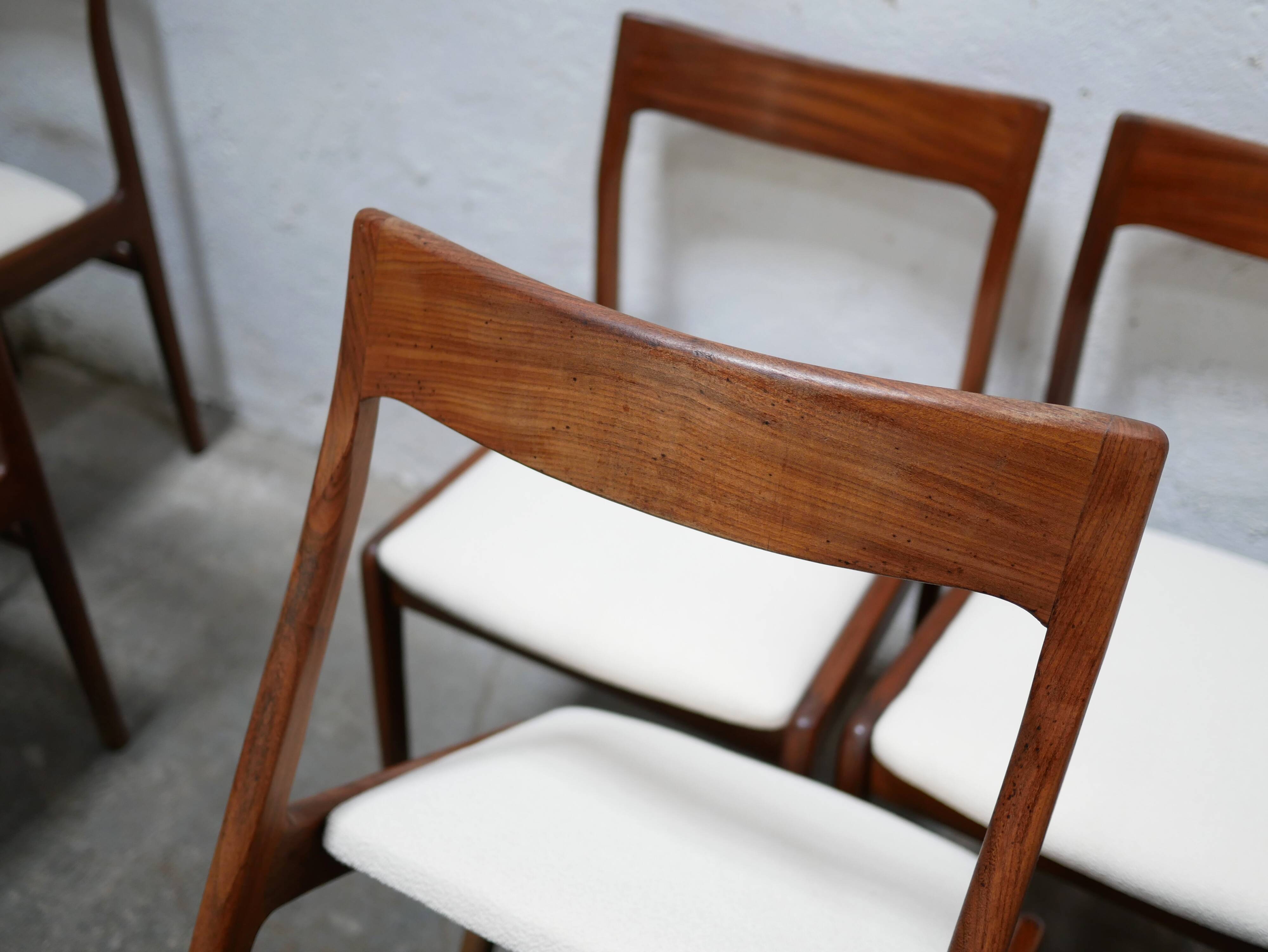 Set of 6 vintage Scandinavian teak chairs