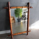 Old bamboo mirror 73.5x54cm