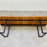 Coffee table with slats 50s bench format style Alain Richard