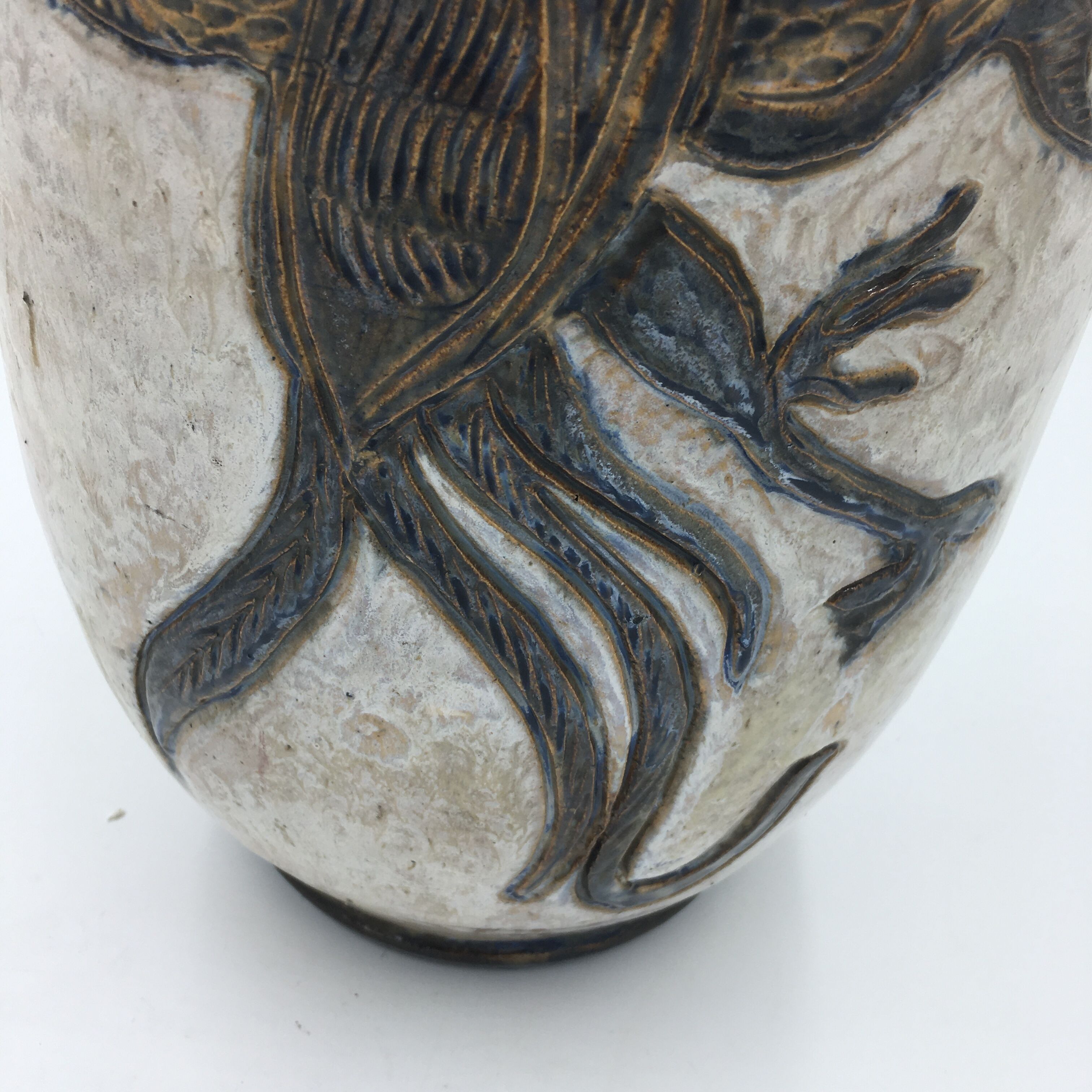 Sandstone vase signed losson