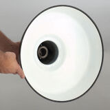 Industrial suspension in green enamelled sheet metal 40cm size L 1960