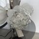 Vintage chandelier with 4 glass bubble globes and silvered metal.