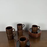 6 coffee cups with saucers, Toreboda Sweden, 1960