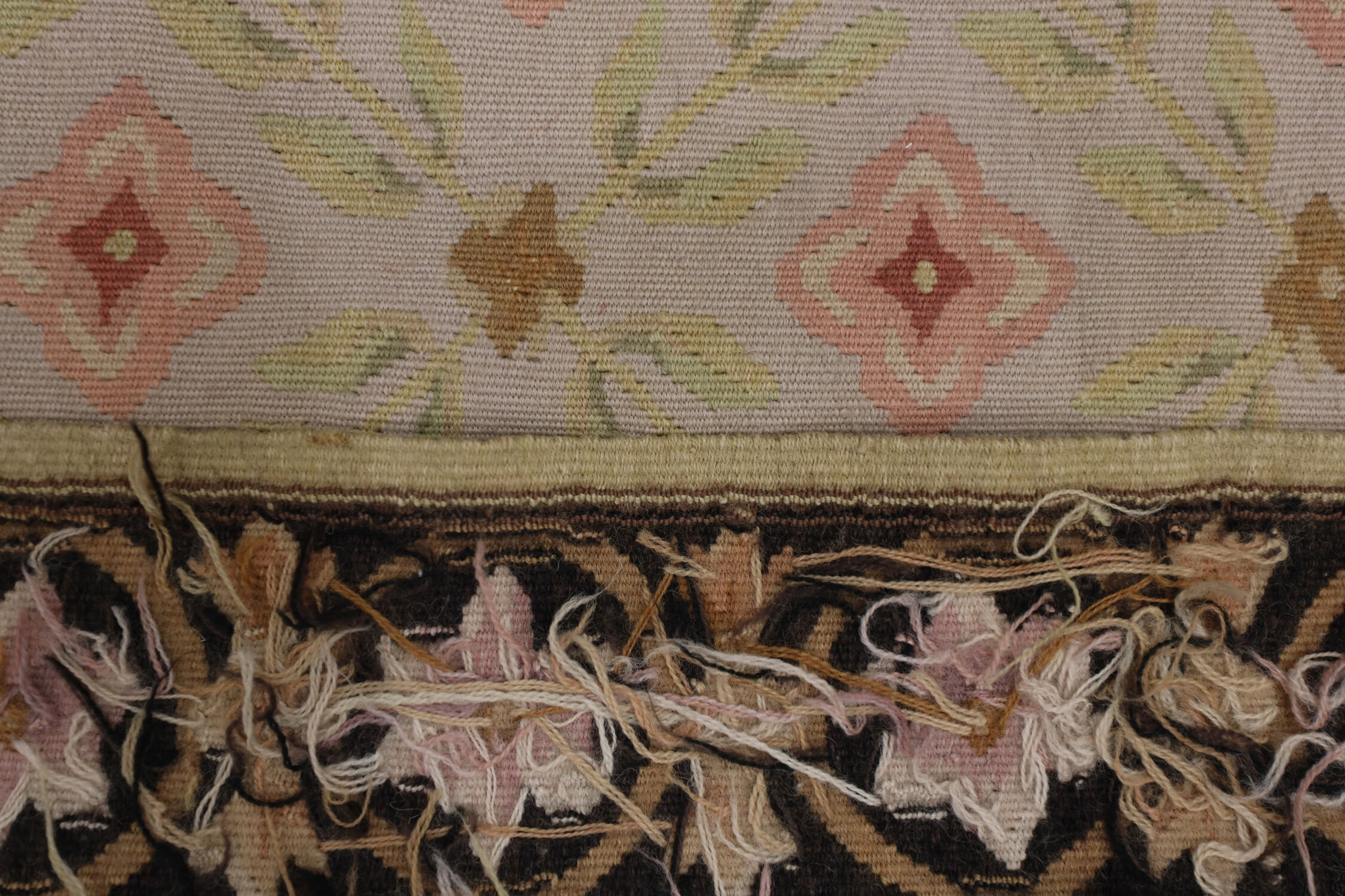 Handmade Wool Needlepoint Rug Traditional Floral Runner Rug- 76x183cm