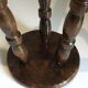 High tripod stool in turned wood
