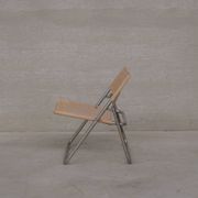 Niels Gammelgaard 'Cox' Folding Linen Mid-Century Chrome Lounge Chair