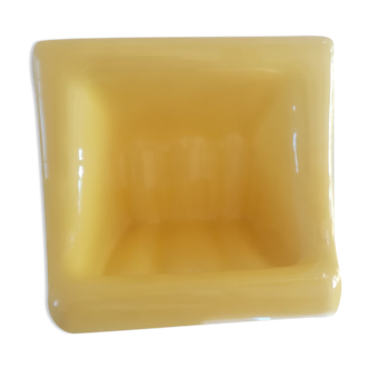 Yellow wall soap holder in vintage ceramic 1960/70