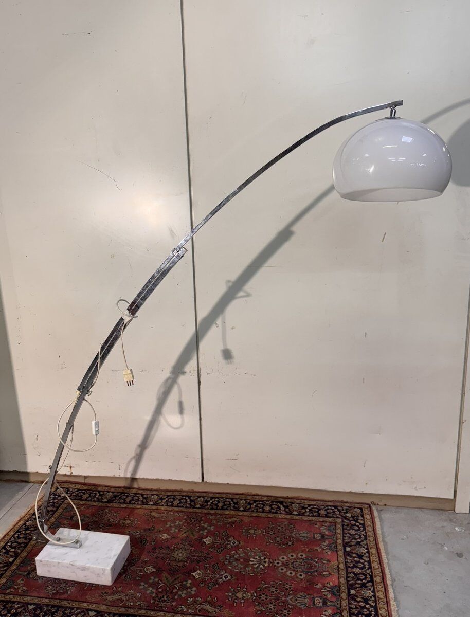 According to Goffredo Reggiani: Vintage 1970 telescopic arc floor lamp.