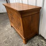 Commode Française Louis Philippe Milieu 19ème Siècle En Ronce De Noyer
