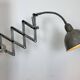 Grey Industrial Scissor Wall Lamp from Elektroinstala, 1960s