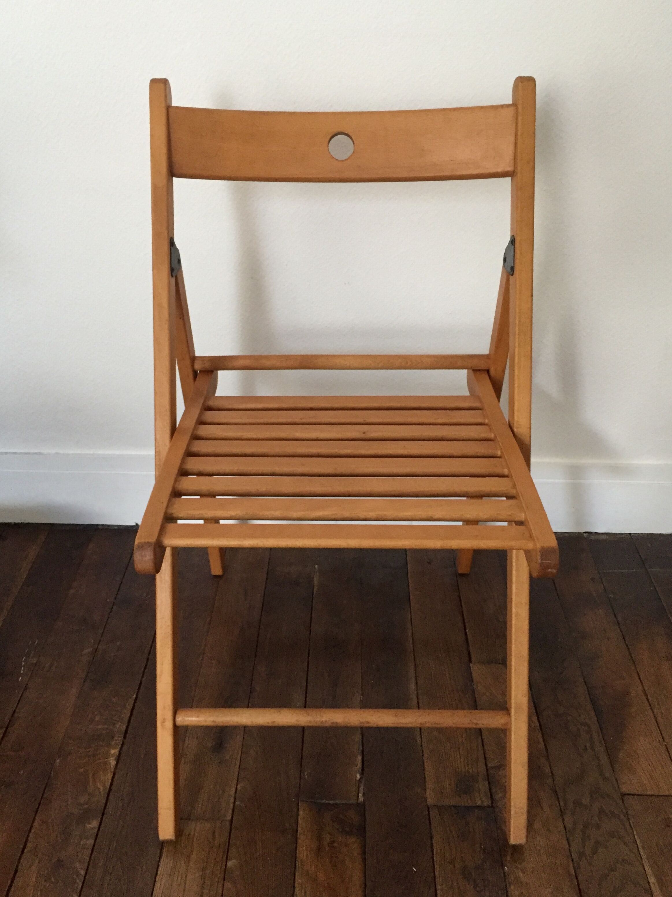 2 folding wooden chairs