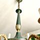 Green and gilded bronze empire chandelier with 6 lights
